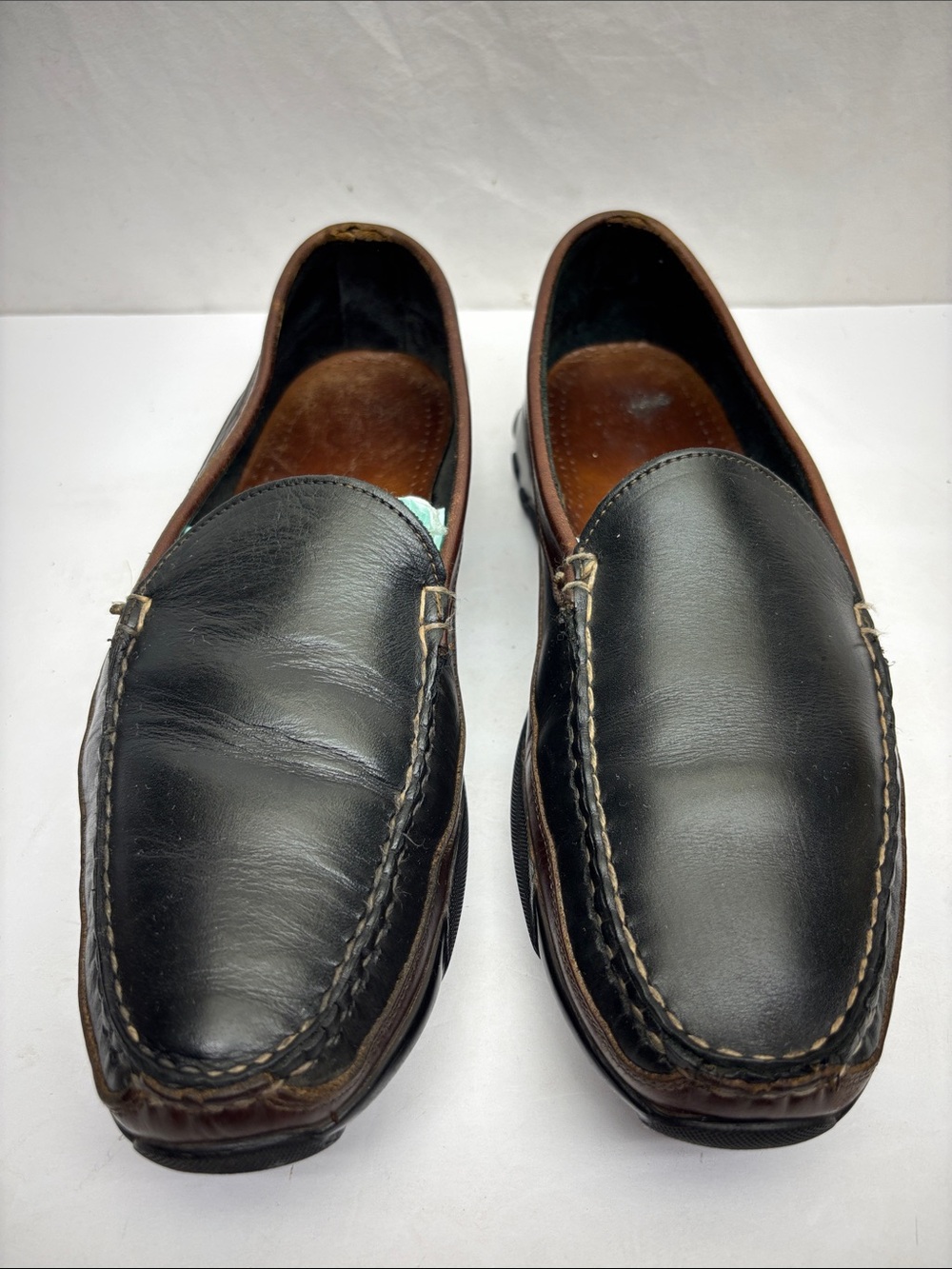 Allen Edmonds Classic Black Leather Slip-On Loafers, SZ 12 D, box 83